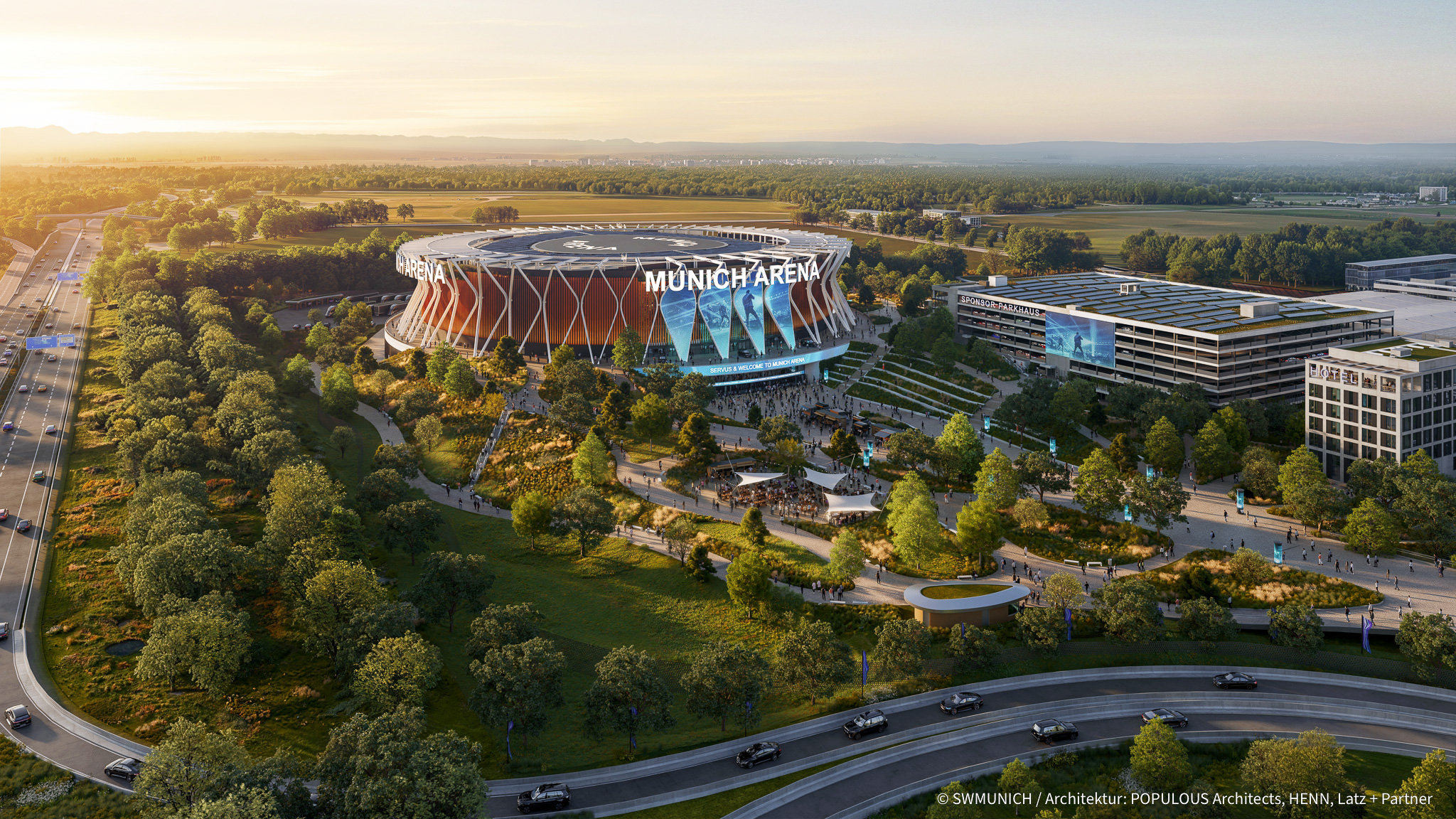 Munich Arena aus Sicht Süd-Ost